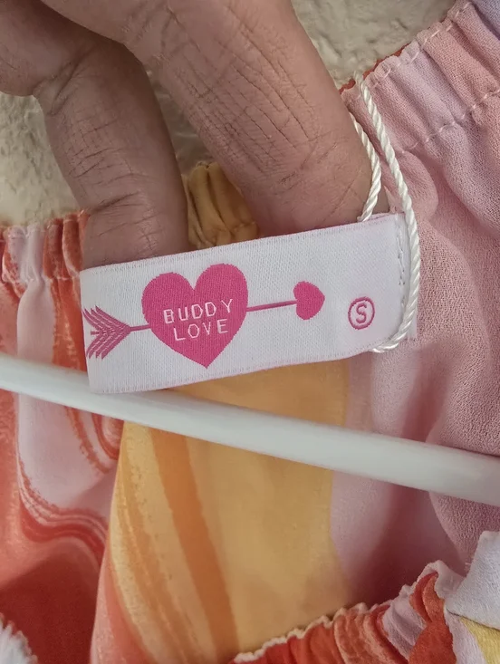 NWT BuddyLove Stripe Ruffle Off Shoulder Top S - Picture 3 of 5